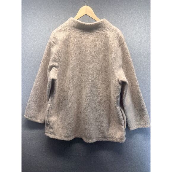 Isabel Maternity Sweater Jacket Half Zip Empire Cream Color Pockets Large NWT - Picture 3 of 9